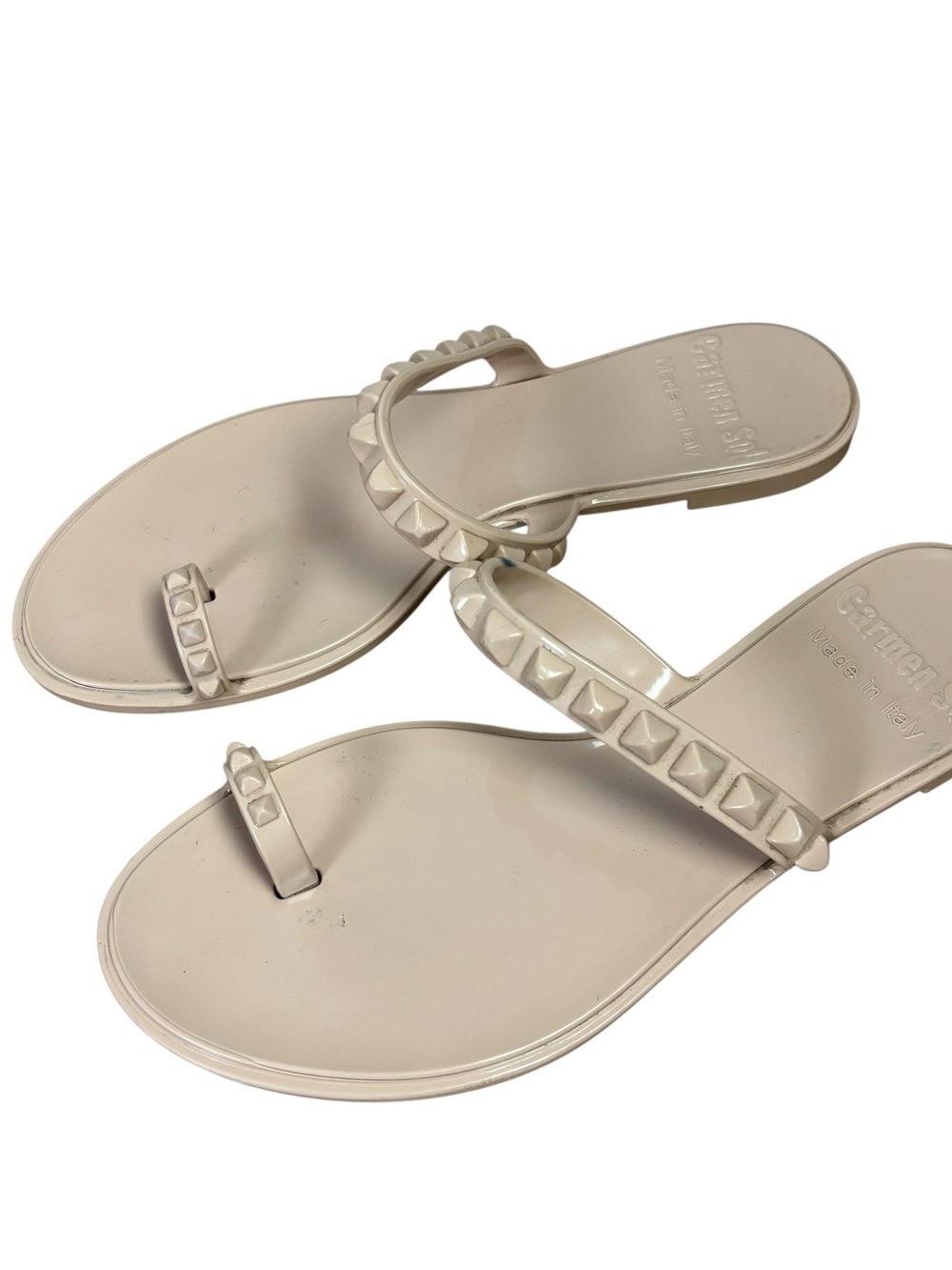 Carmen Sol Jelly Sandals Made Italy Maria Flat Jelly Toe Ring Women’s US 9 EU 39